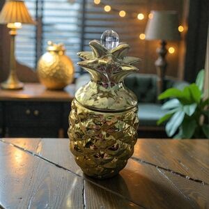 Gold Pineapple Decorative Canister